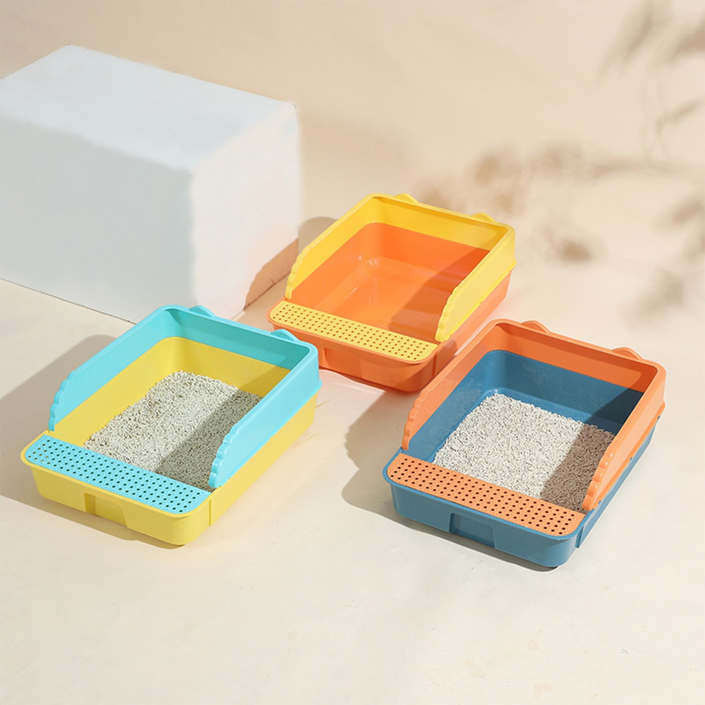 Must-have for Cute Cats: Super Large Fully/Semi-closed Odor-isolating and Anti-sand-carrying Cat Toilet