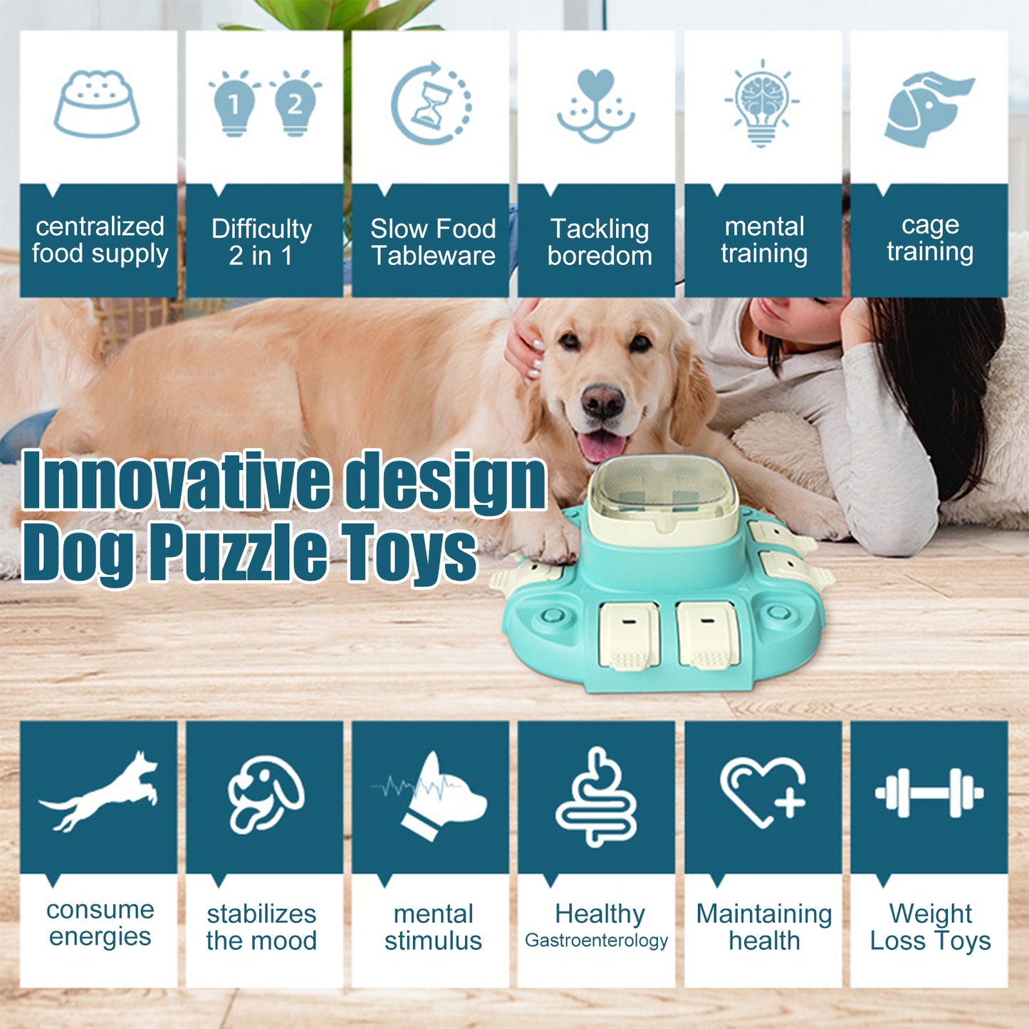 The Intelligent Playmate for Dogs: Pressing Food Leakage and Slow Eating Feeder Toy