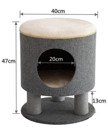 Cat's Adventure Oasis - Sisal Tree Furniture with Stool, Nest House & Washable Mat