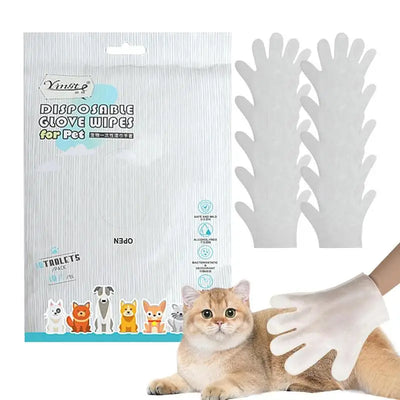 10pcs Pet No - Rinse Wipes & Gloves: The Ultimate Pet Cleaning Solution