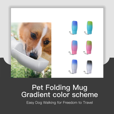 Fashion Gradient Color: Outdoor Portable Folding Filter Pet Water Cup