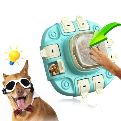 The Intelligent Playmate for Dogs: Pressing Food Leakage and Slow Eating Feeder Toy