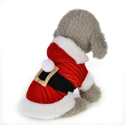 Santa Christmas Costume Clothes for Pet Small Dogs Winter Dog Hooded Coat Jackets Puppy Cat Clothing Chihuahua Yorkie Outfit