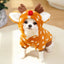 Cute Elk Pet Christmas Clothes Cartoon Soft Puppy Vest Warm Plush Dog Harness Leash Winter