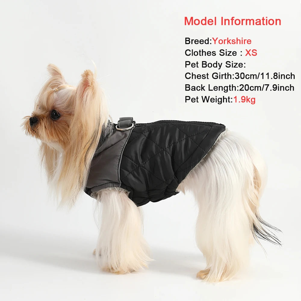 Winter Dog Jacket Windproof Reflective Pet Clothes For Small Dogs Cat Costume Puppy Coat Vest With D-ring Chihuahua Pug Outfits