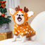 Cute Elk Pet Christmas Clothes Cartoon Soft Puppy Vest Warm Plush Dog Harness Leash Winter