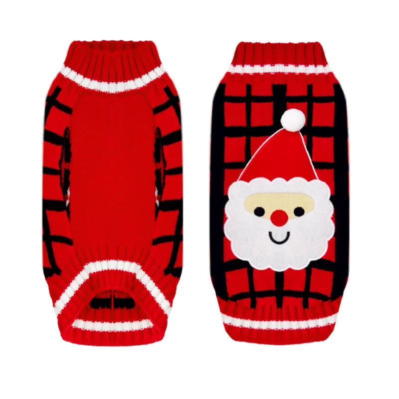 Dog Sweater Christmas Winter Warm Dog Clothes Xmas Outfit for Dogs Puppy Coat Dog Costume Chihuahua Striped Dog Knitted Sweater