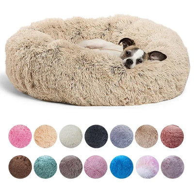 Super Soft 40 - 90cm Round Pet Bed: Ideal for Medium & Large Dogs, Cozy for Cats, Long Plush for Winter Warm Sleeping.