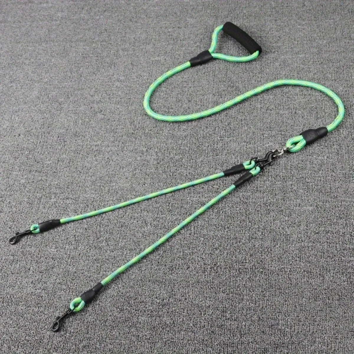 Dual-Head Wavy Pattern Dog Walking Leash: Anti-Winding & Detachable Two-Traction Rope