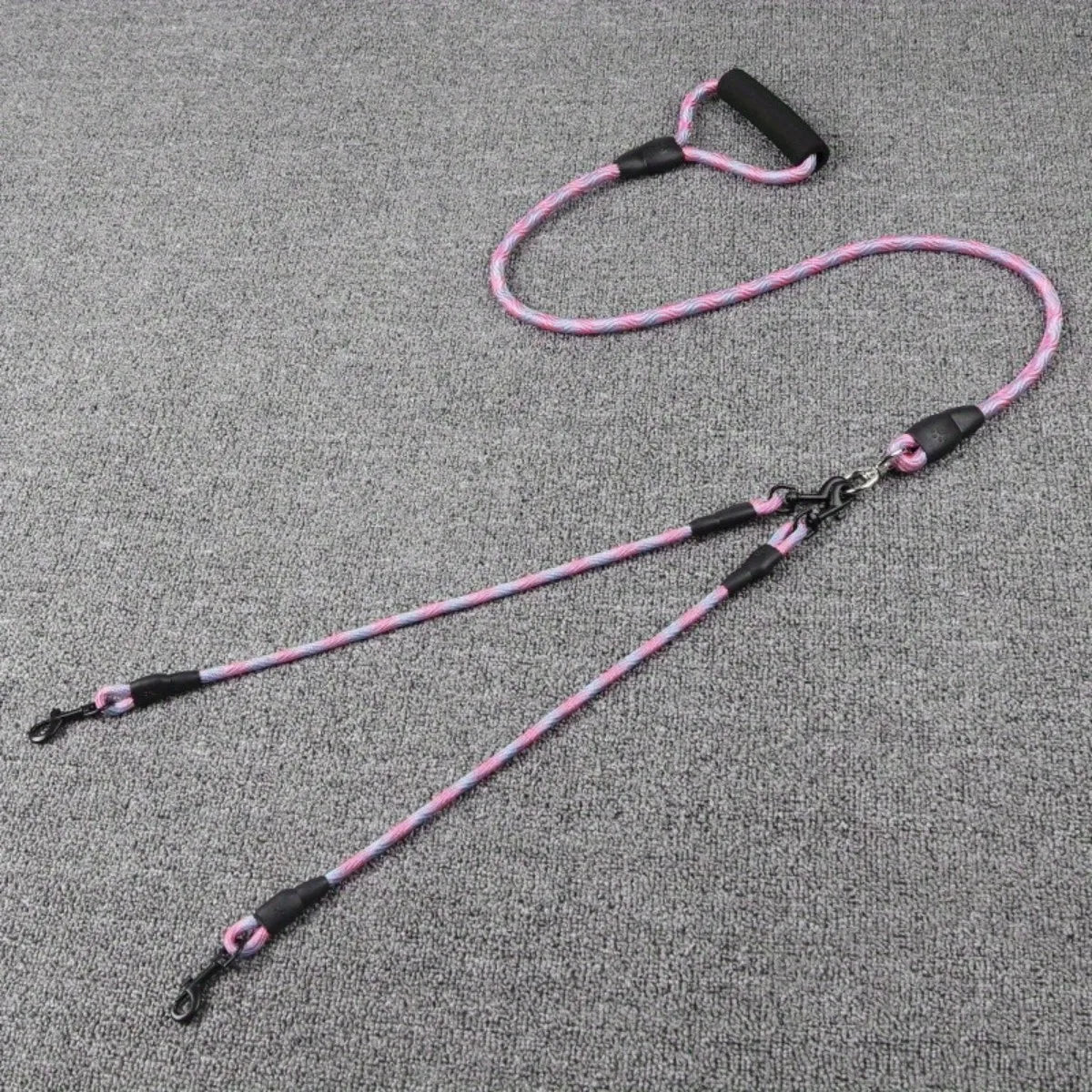 Dual-Head Wavy Pattern Dog Walking Leash: Anti-Winding & Detachable Two-Traction Rope