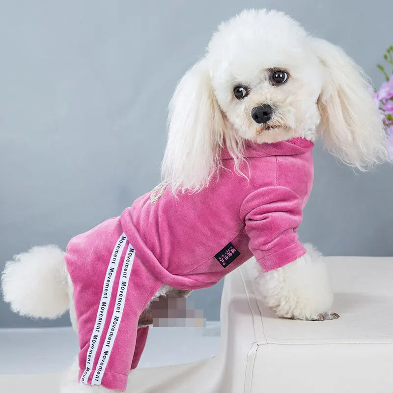 Pet Dog Jumpsuit Spring Autumn Warm Clothing For Small Dog Clothes Velvet Pajamas Kitten Puppy Pullover Chihuahua Costume Coat