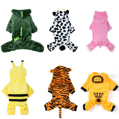 Pet Dog Clothes Soft Warm Fleece Dogs Jumpsuits Pet Clothing for Small Dogs Puppy Cats Hoodies Chihuahua Yorkshire Costume Coats