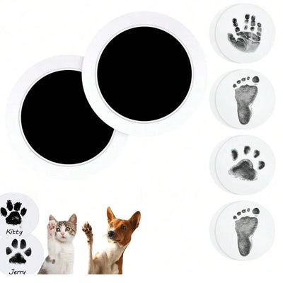 Memorial Supplies Kit: Black Inkless Touch for Pet & Baby Handprint/Footprint - Dogs & Cats