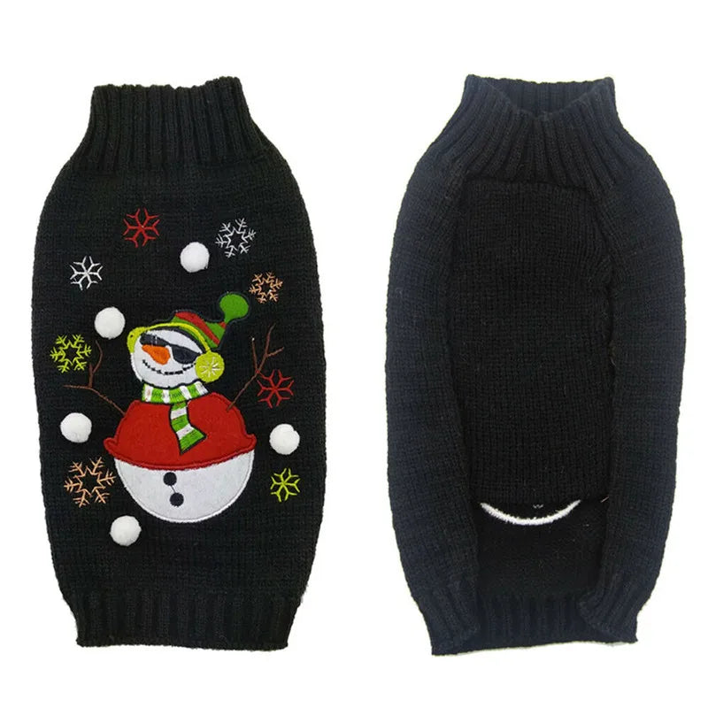 Dog Sweater Christmas Winter Warm Dog Clothes Xmas Outfit for Dogs Puppy Coat Dog Costume Chihuahua Striped Dog Knitted Sweater